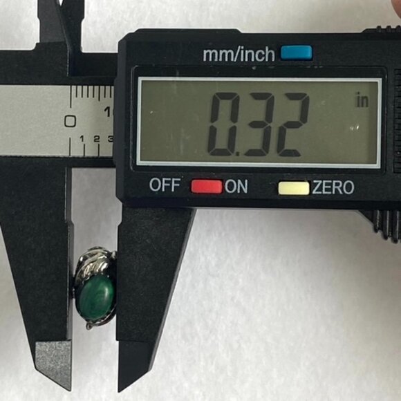 Sterling Silver 925 Southwest Oval Bezel Set Malachite Ring Leaf Accent Size 5.5 - Picture 15 of 16